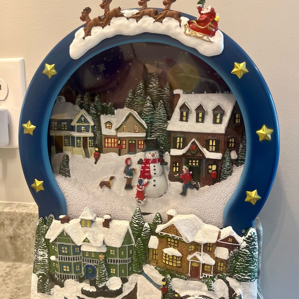 Holiday Living Animated Musical Snowman Scene - Lights, Music, Falling Snow